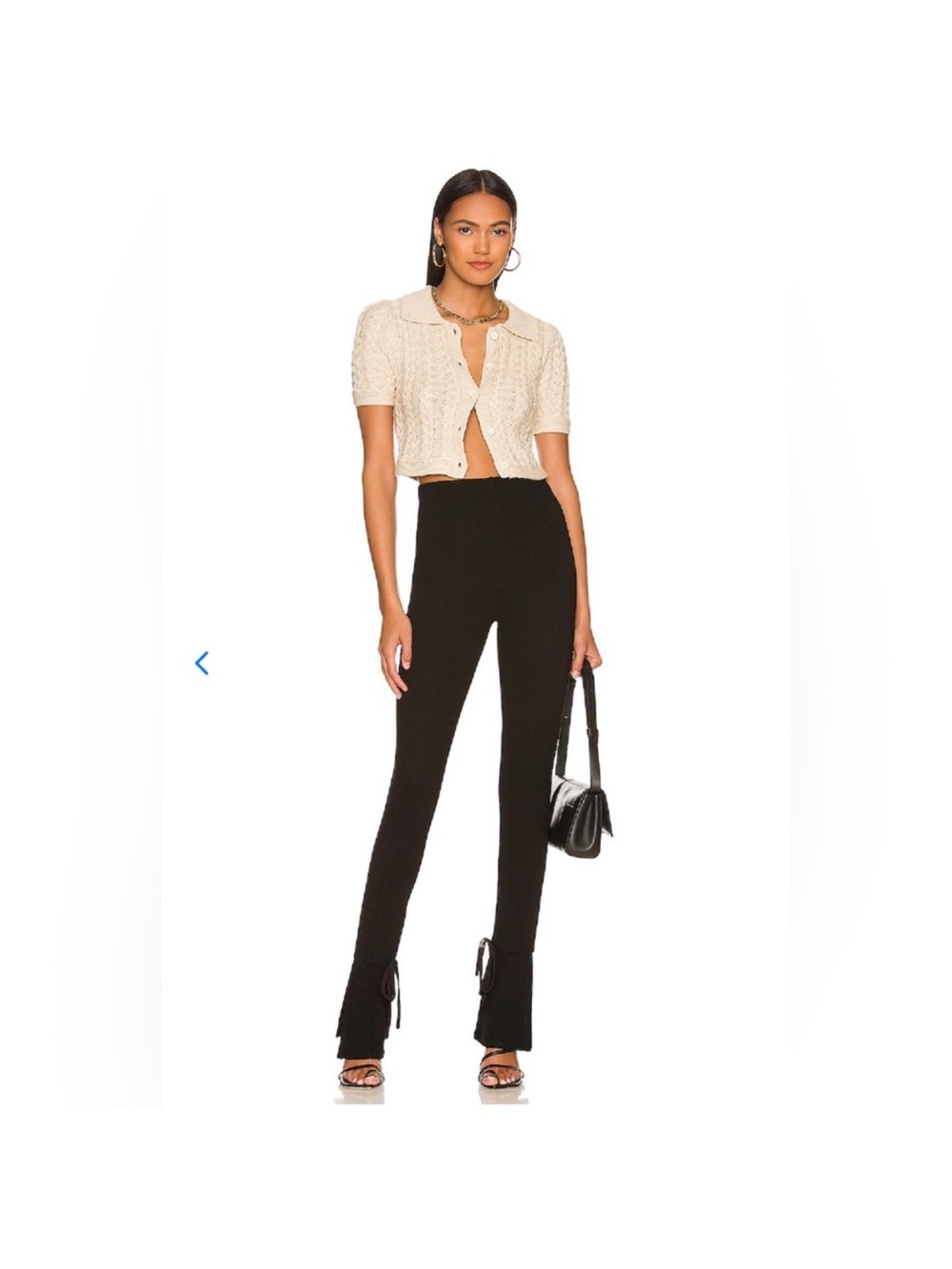 Lovers + Friends Farah Legging Black Ponte Pants Tie Detail - Women’s XS